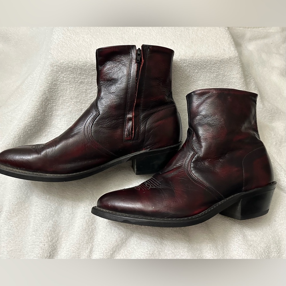 Men’s Sage by Abilene 3147/ Black Cherry Western Zipper Boot with Rubber Outsole - Picture 12 of 16